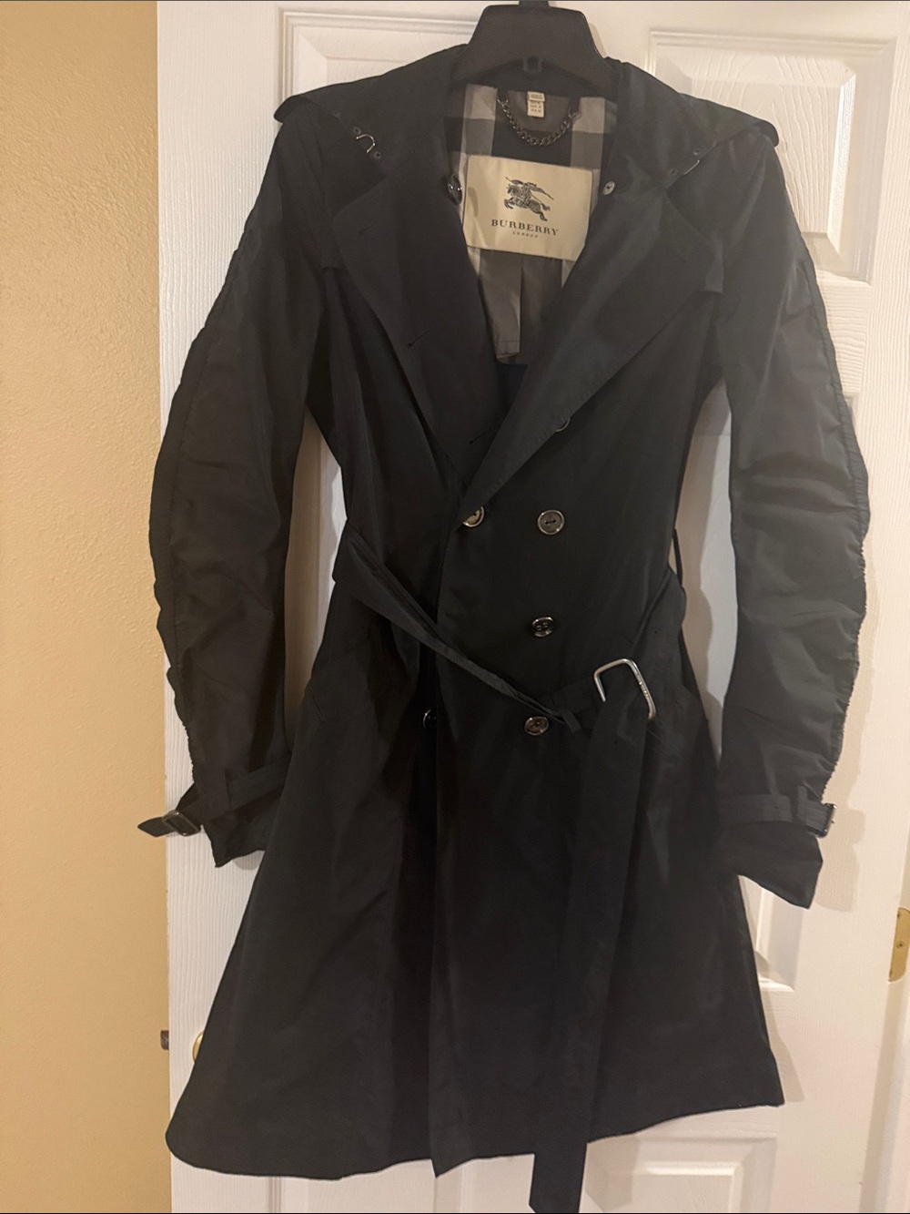 Burberry Black Double-Breasted Trench with Belt